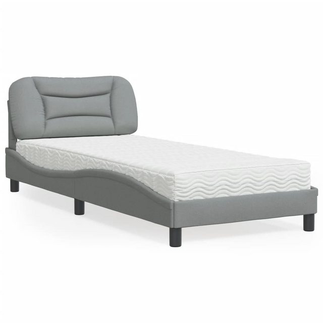 vidaXL Bett Bett mit Matratze Hellgrau 90x190 cm Stoff günstig online kaufen