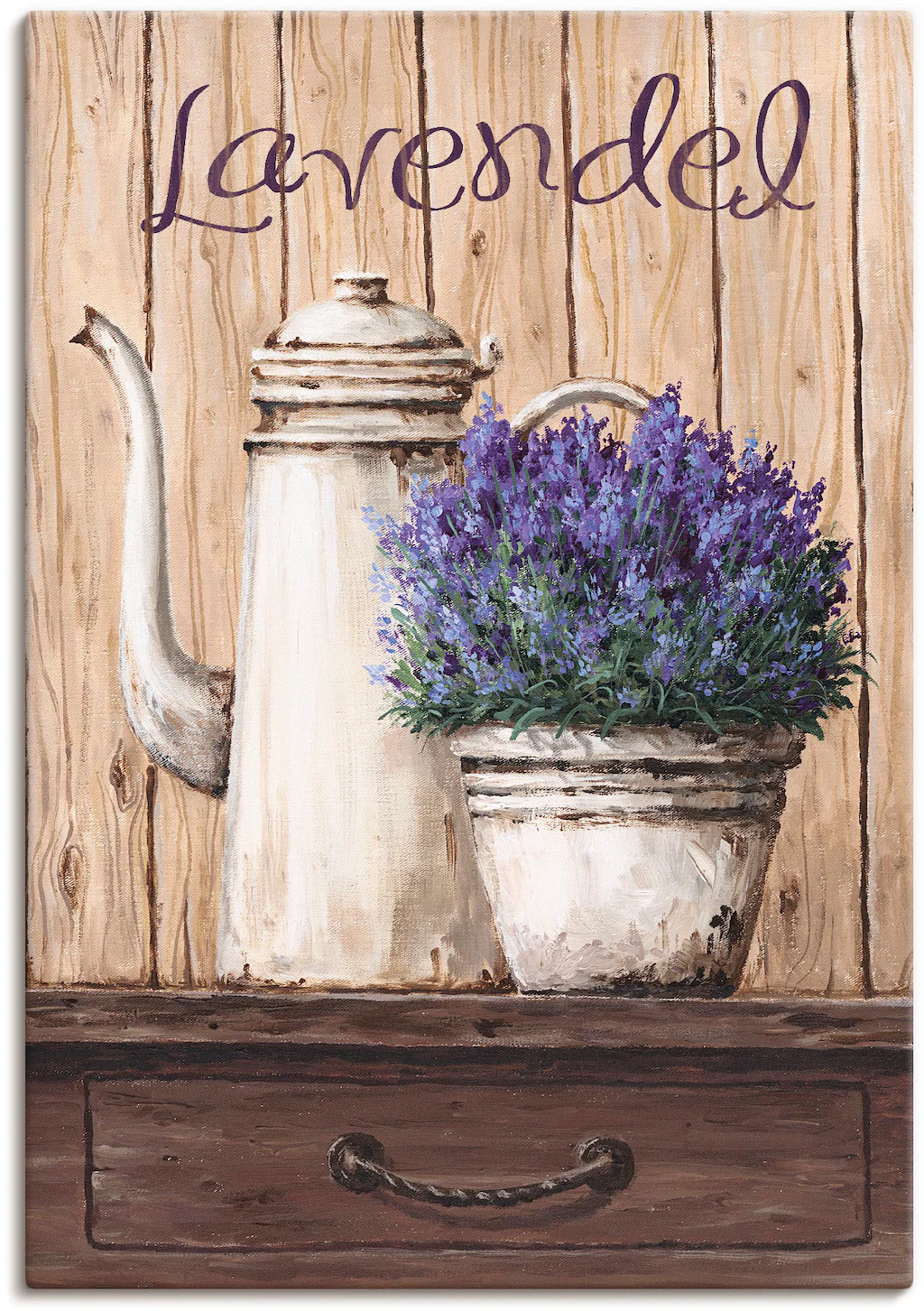 Artland Wandbild "Lavendel", Vasen & Töpfe, (1 St.), als Leinwandbild, Wand günstig online kaufen