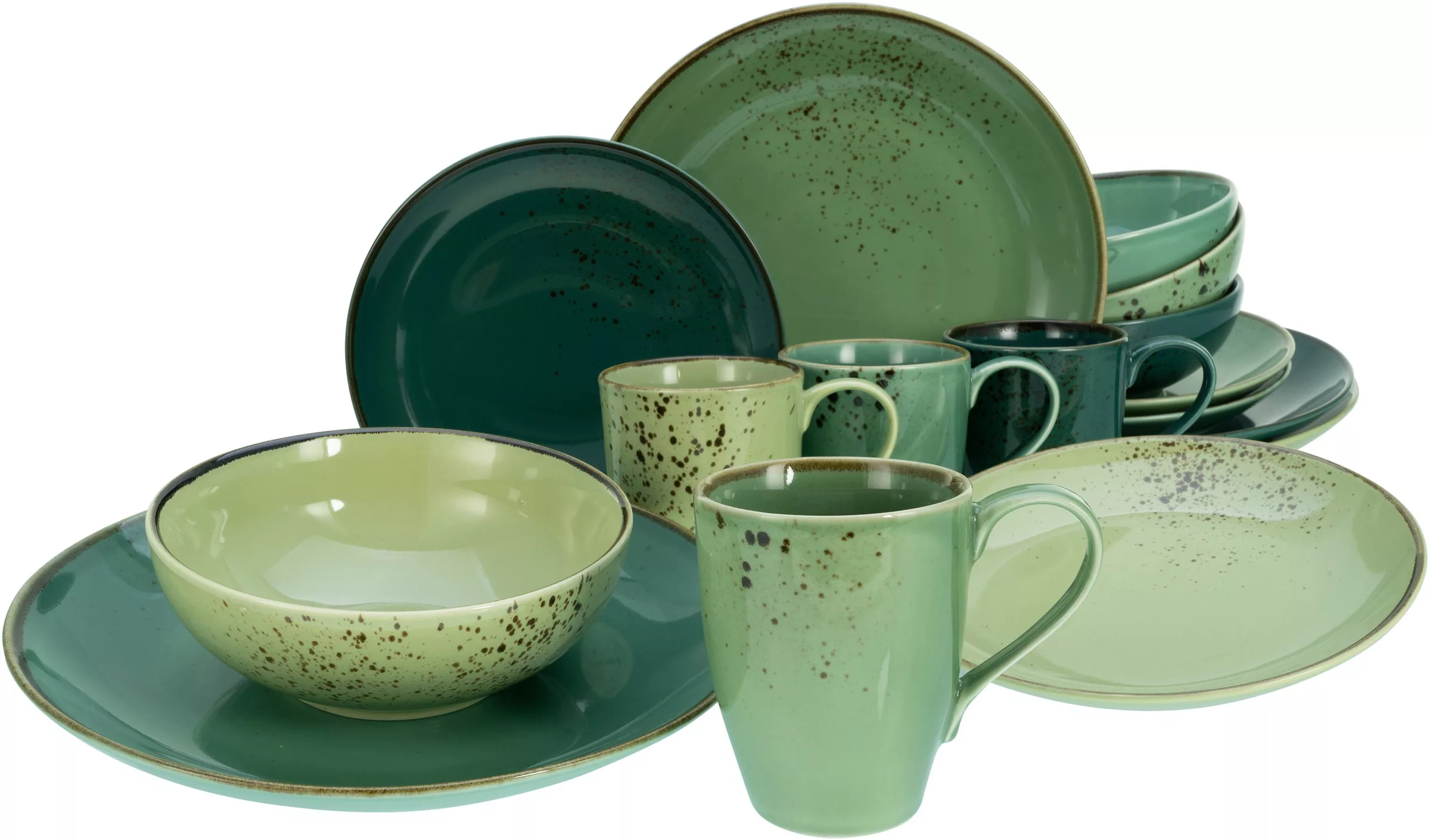 CreaTable Kombiservice Nature Collection GREEN LIFE grün Keramik günstig online kaufen