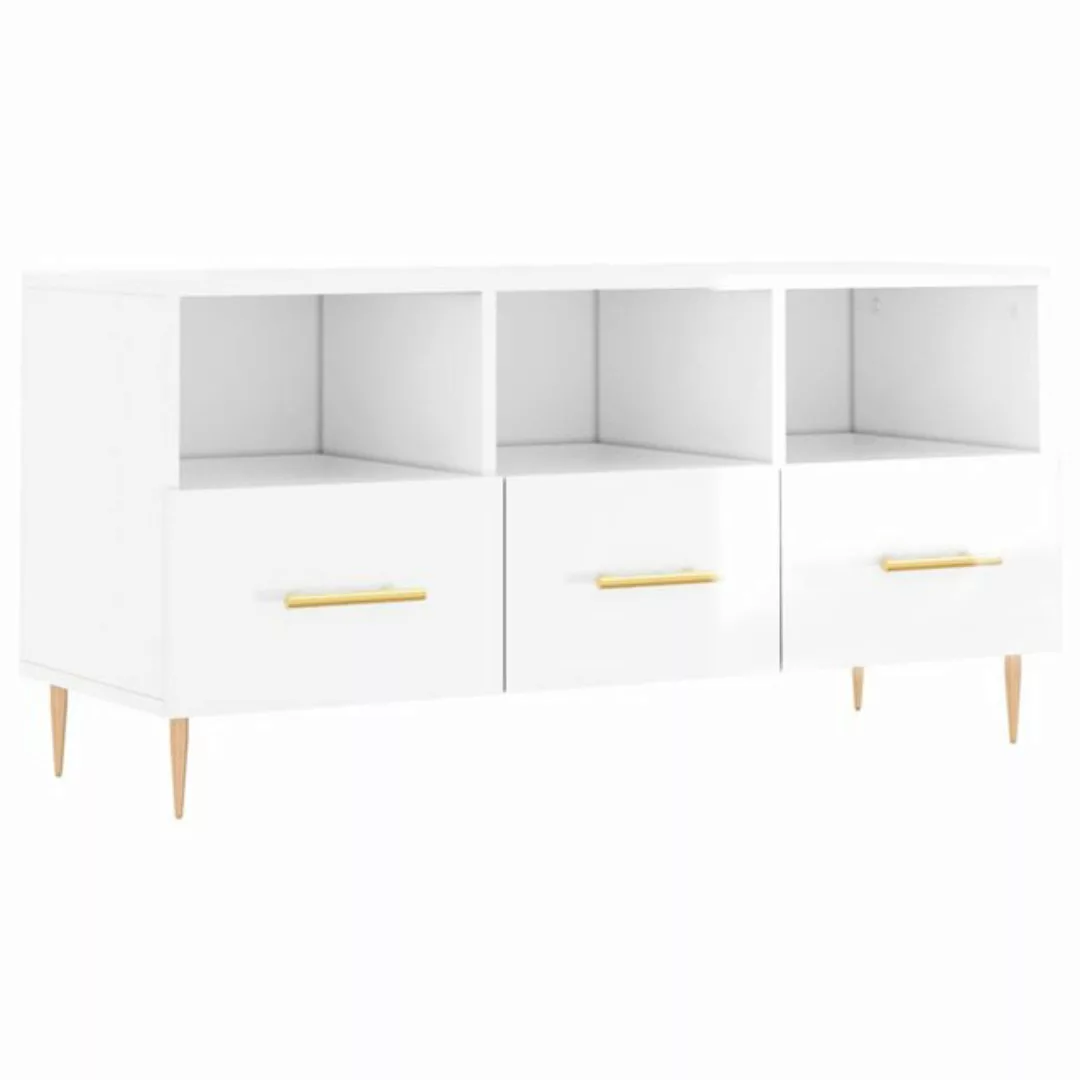 vidaXL TV-Schrank TV-Schrank Hochglanz-Weiß 102x36x50 cm Spanplatte günstig online kaufen