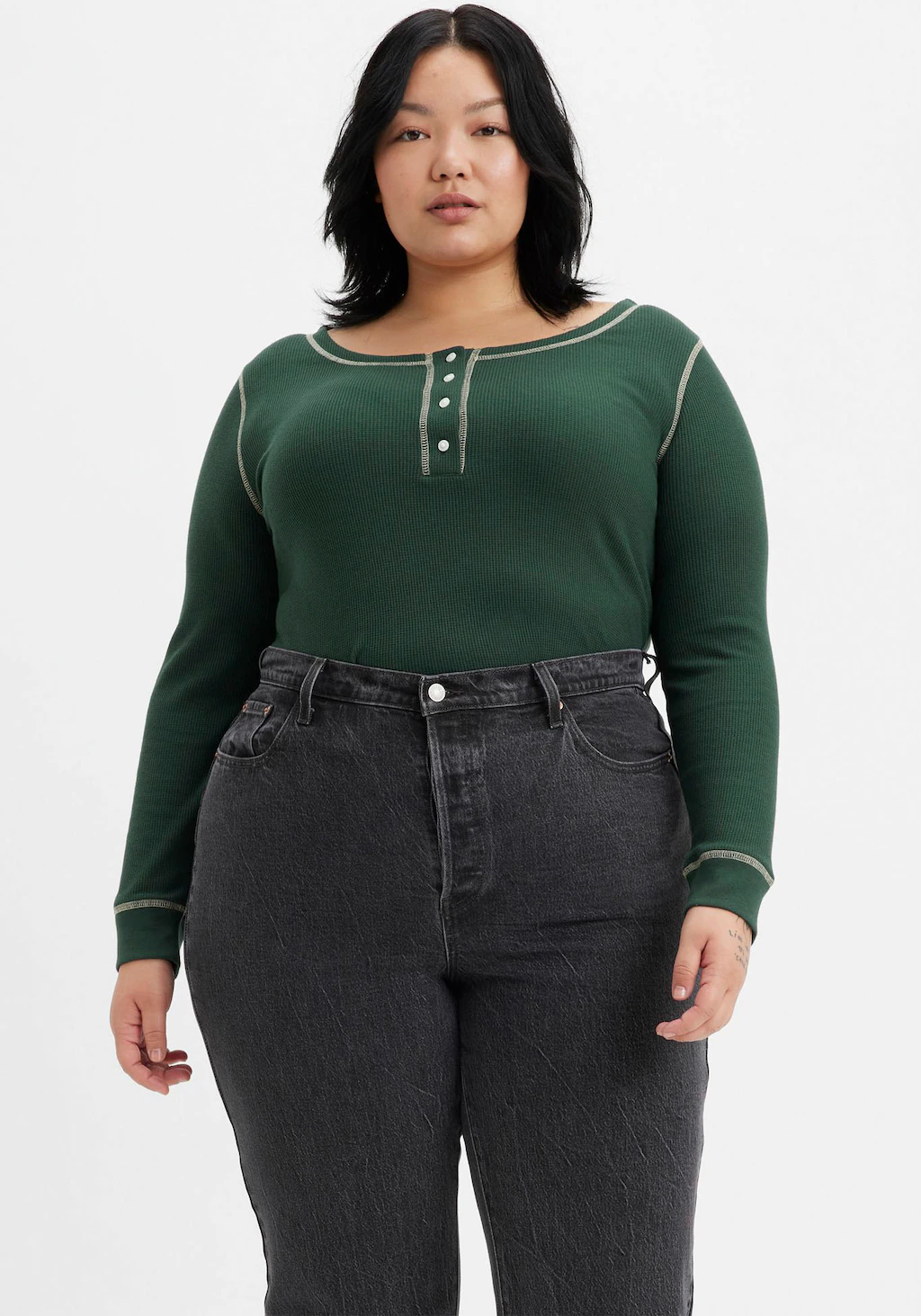 Levis Plus Langarmshirt "SIERRA HENLEY GREENS" günstig online kaufen