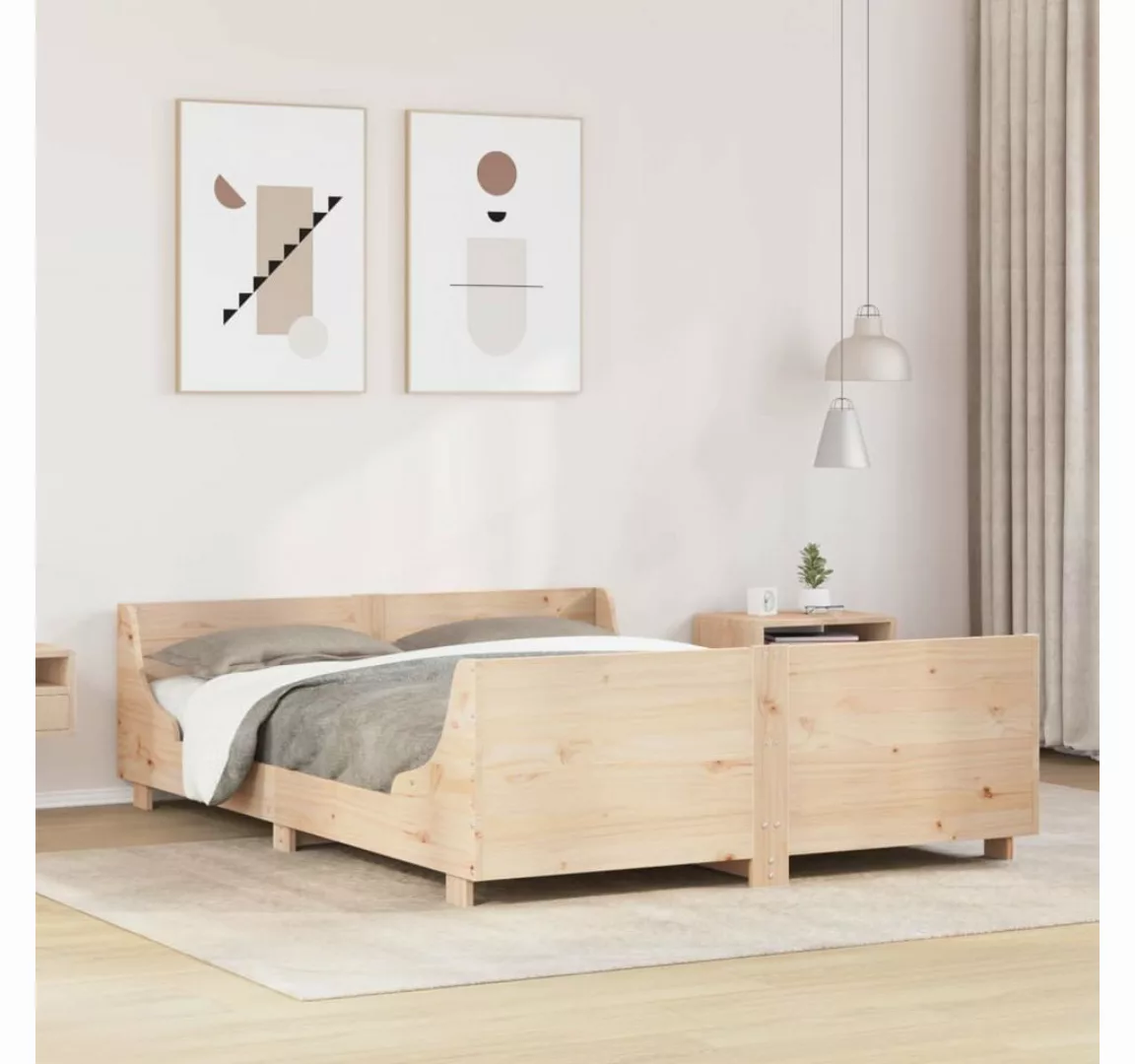 vidaXL Bett, Massivholzbett ohne Matratze 150x200 cm Kiefernholz günstig online kaufen