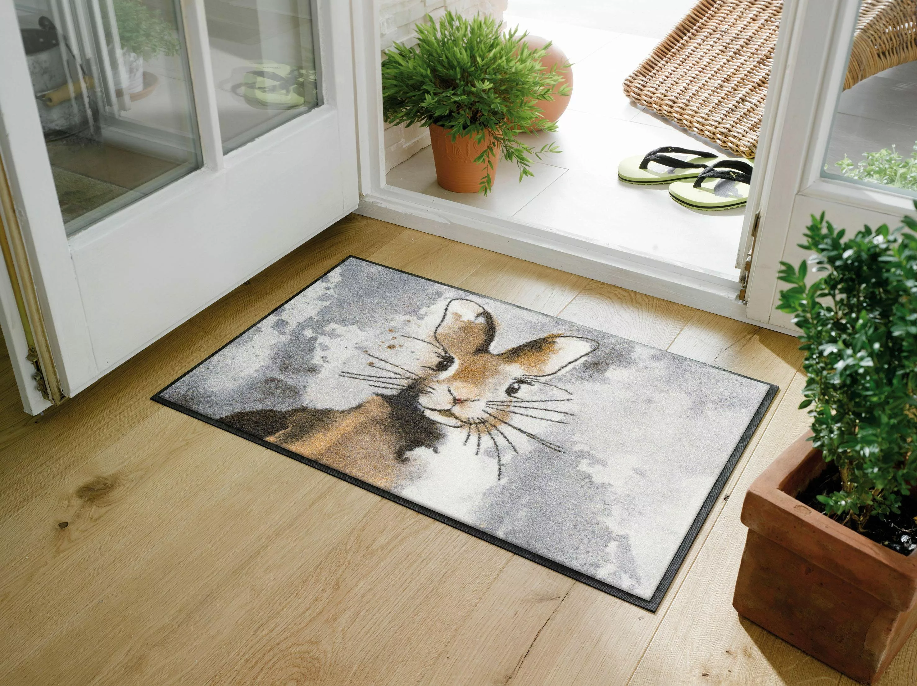 wash+dry by Kleen-Tex Fußmatte Hopps, rechteckig, günstig online kaufen