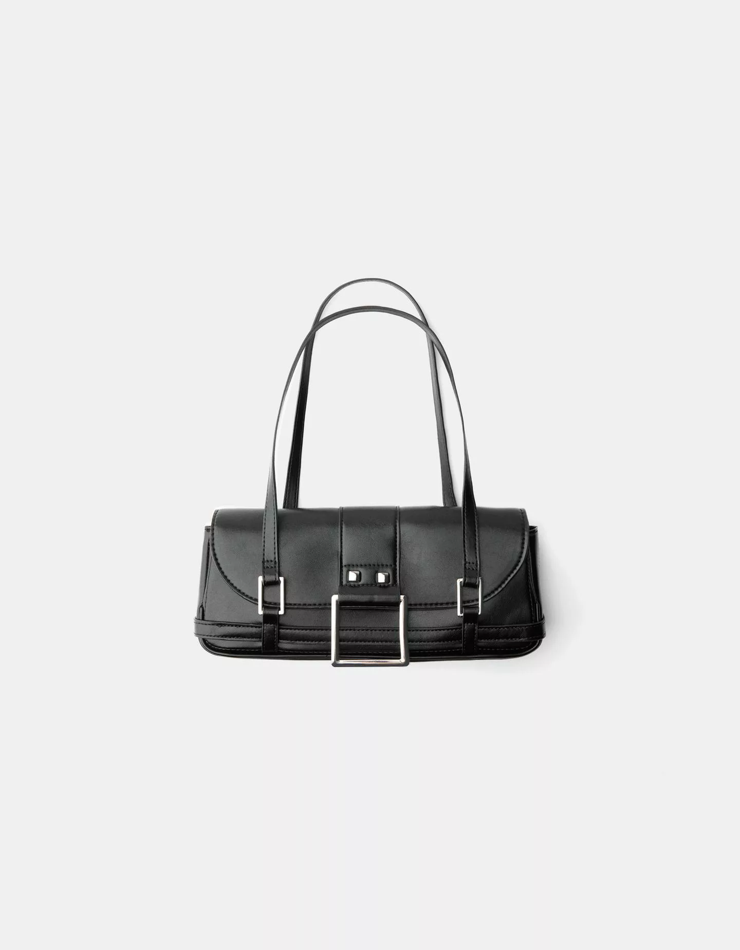 Bershka Schultertasche Mit Schnalle Damen Schwarz günstig online kaufen