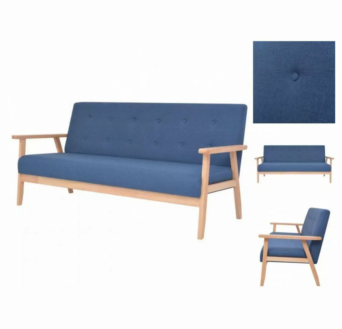 vidaXL Sofa 3-Sitzer-Sofa Stoff Blau Couch günstig online kaufen