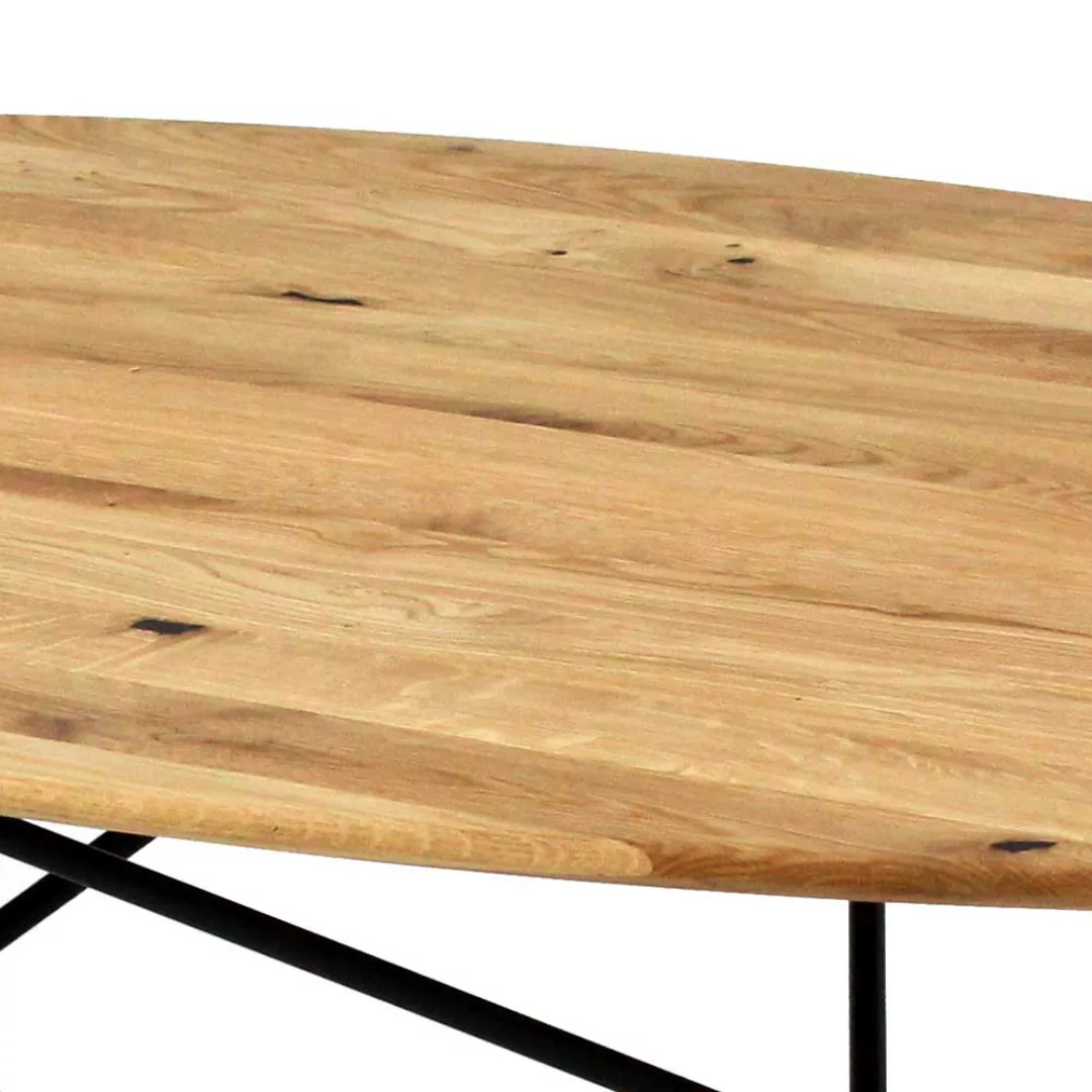 Ovaler Couch Tisch in Eichefarben und Schwarz 36 cm hoch günstig online kaufen