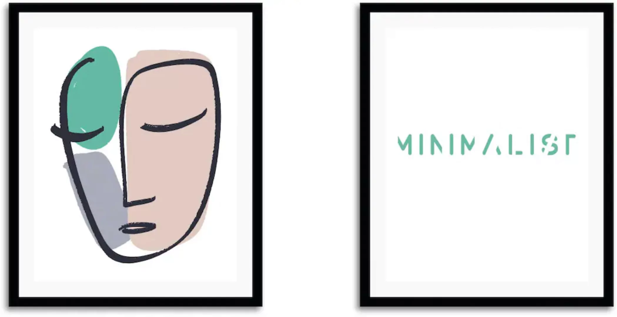 queence Bild "Minimalistic", Schriftzug-Schwarz-Weiß-Fashion-Mode-Magazinco günstig online kaufen