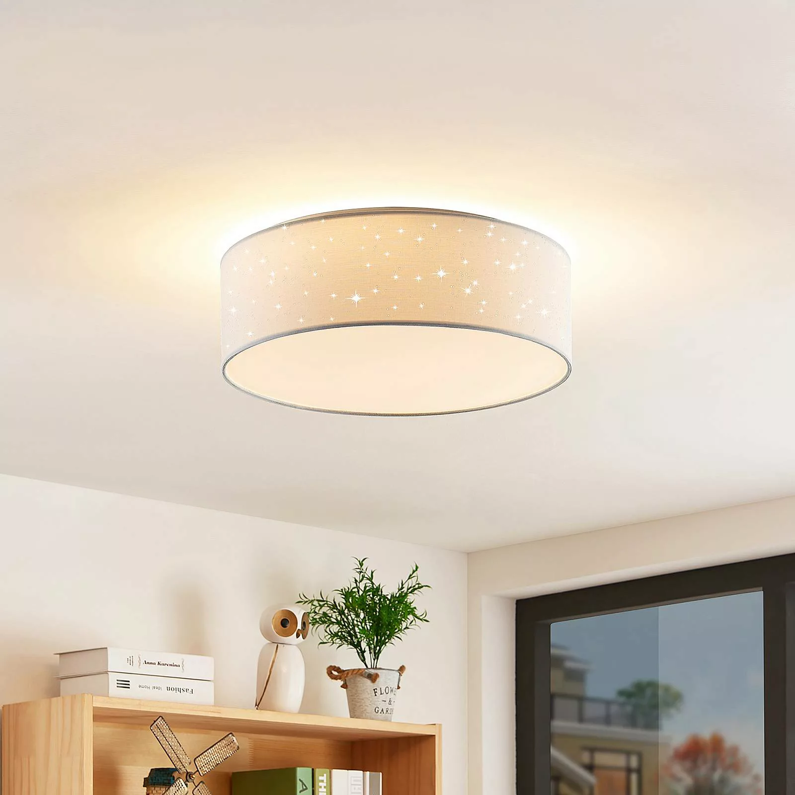 Lindby Ellamina LED-Deckenleuchte, 40 cm, weiß günstig online kaufen