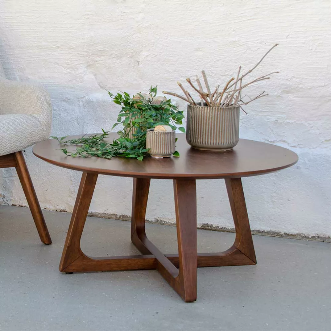 Wohnzimmer Tisch in Walnussfarben furniert 75 cm breit günstig online kaufen