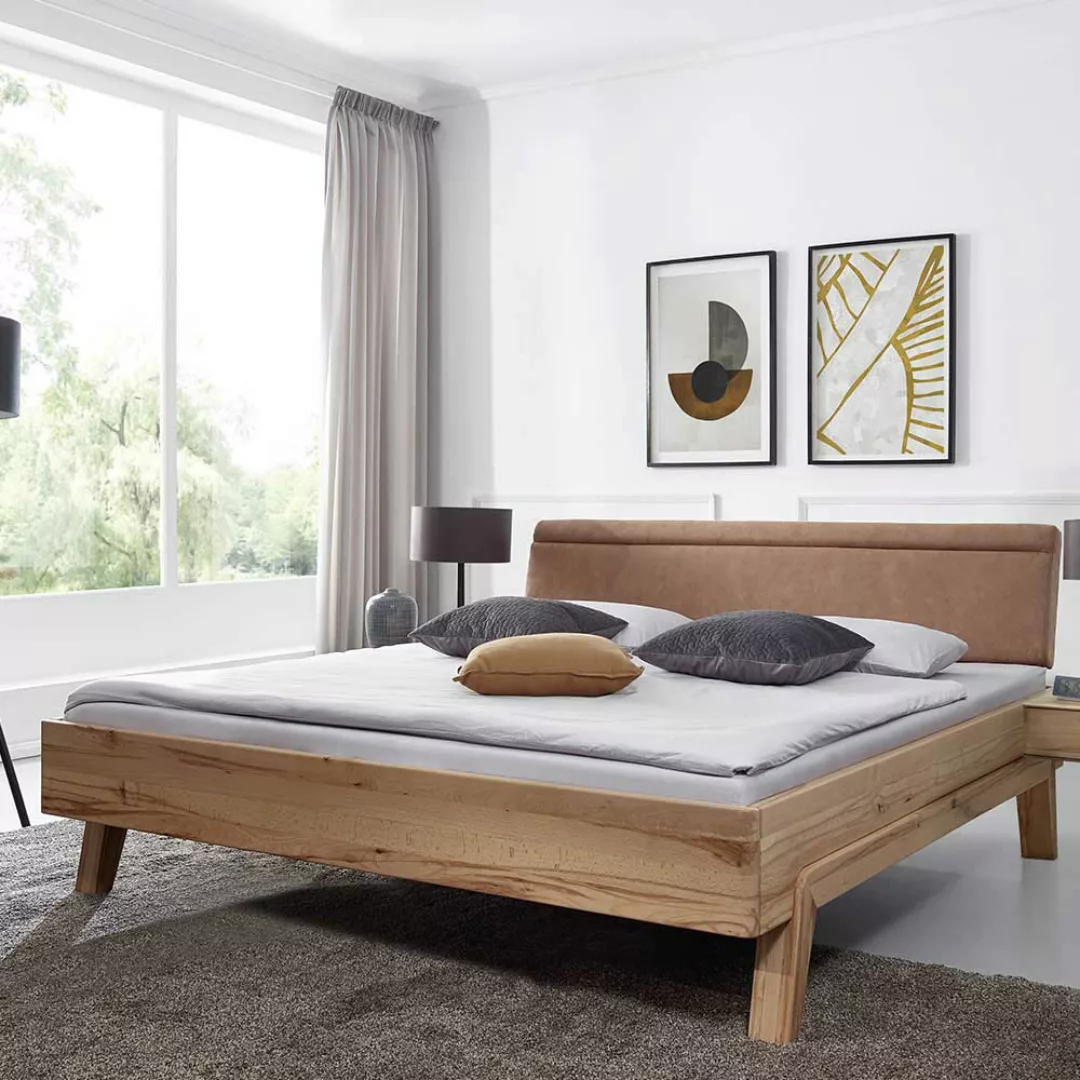 Ehebett aus Kernbuche Massivholz geölt modernem Design günstig online kaufen