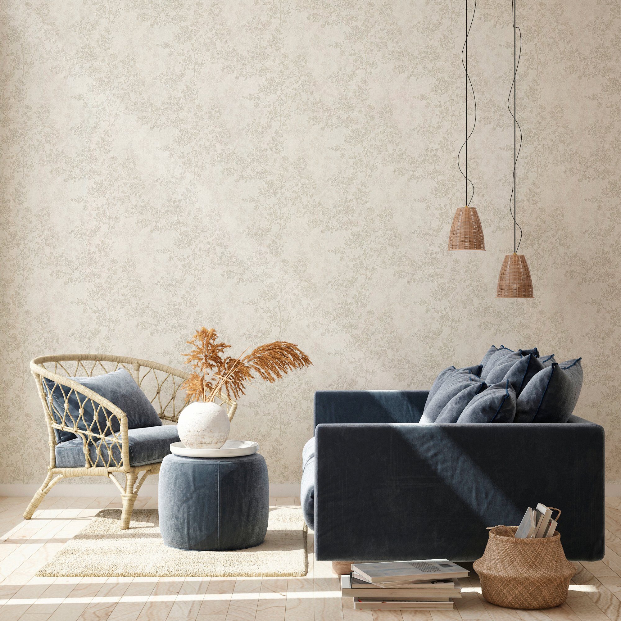 A.S. Création Vliestapete New Walls Floral Minimalist Zen Beige FSC® günstig online kaufen