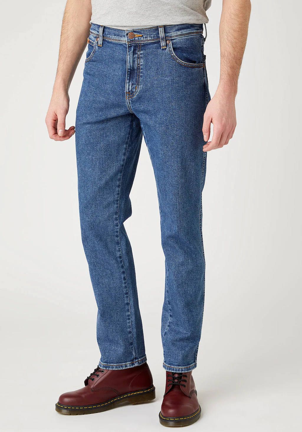 Wrangler Herren Jeans Texas Slim Fit Stretch - Blau - Stonewash günstig online kaufen