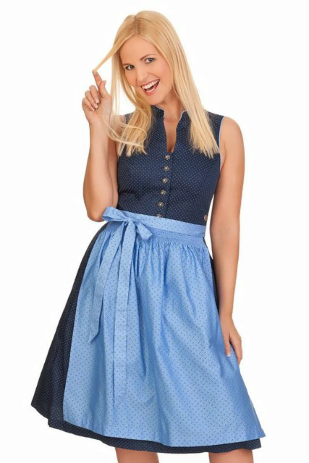 MarJo Dirndl Retro Dirndl 2tlg. - HELENE - dunkelblau günstig online kaufen