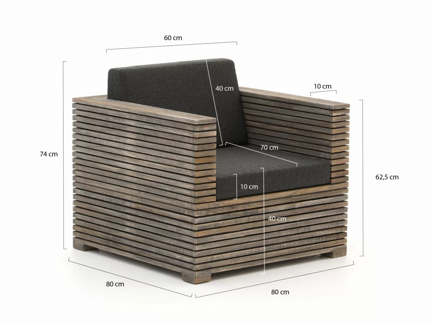 ROUGH-C Sessel-Sofa Lounge-Set 5-teilig günstig online kaufen