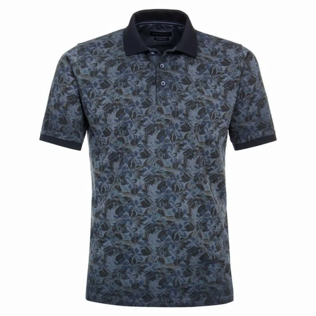 CASAMODA Poloshirt Große Größen Herren Poloshirt Floralmuster graublau-brau günstig online kaufen