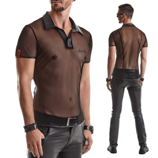 Regnes Fetish Planet Kurzarmhemd Roberto transparentes Polo Shirt schwarz X günstig online kaufen