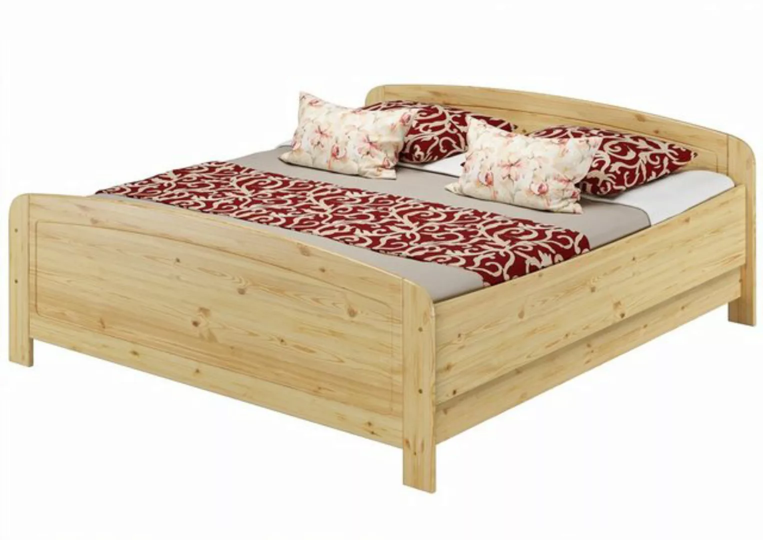 ERST-HOLZ Bett Seniorenbett hoher Sitz massiv Kiefer 180x200 Federholzrahme günstig online kaufen