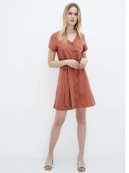 Kuyichi Damen Kleid Ella Bio-baumwolle/leinen günstig online kaufen