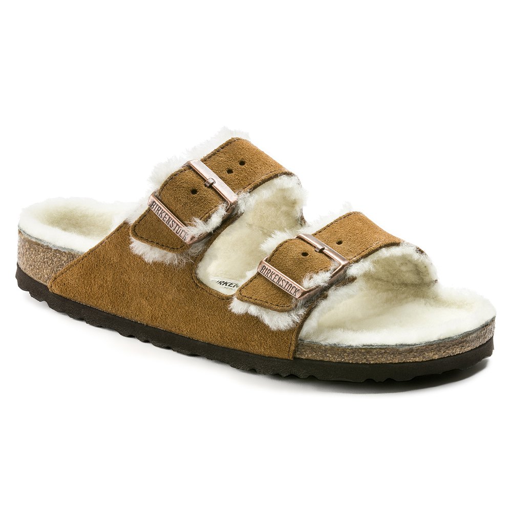 Birkenstock Sandalen Birkenstock Arizona Vl Mink Lammfell EU 44 marron/blan günstig online kaufen