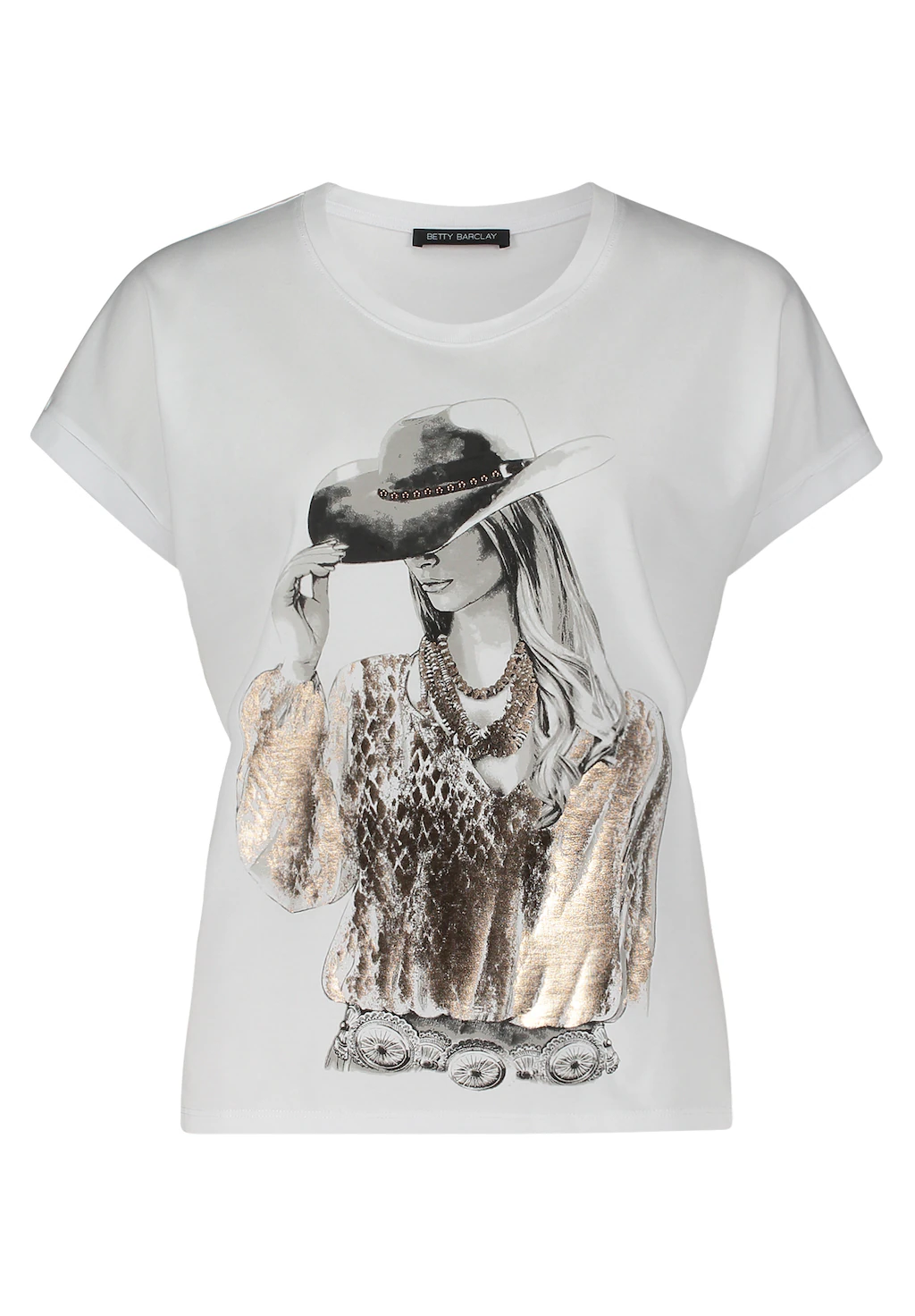 Betty Barclay Kurzarmshirt "Betty Barclay Damen Casual-Shirt mit Ärmelaufsc günstig online kaufen