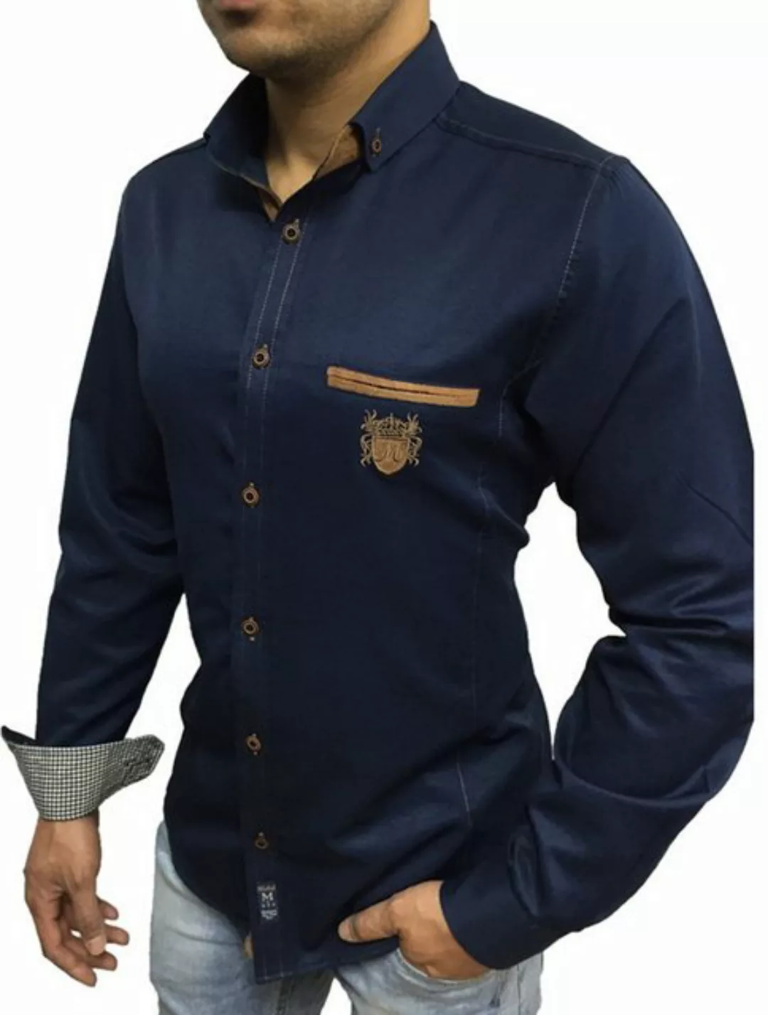 Megaman Langarmhemd Herren Button Down Outdoor Freizeithemden Casual Style, günstig online kaufen