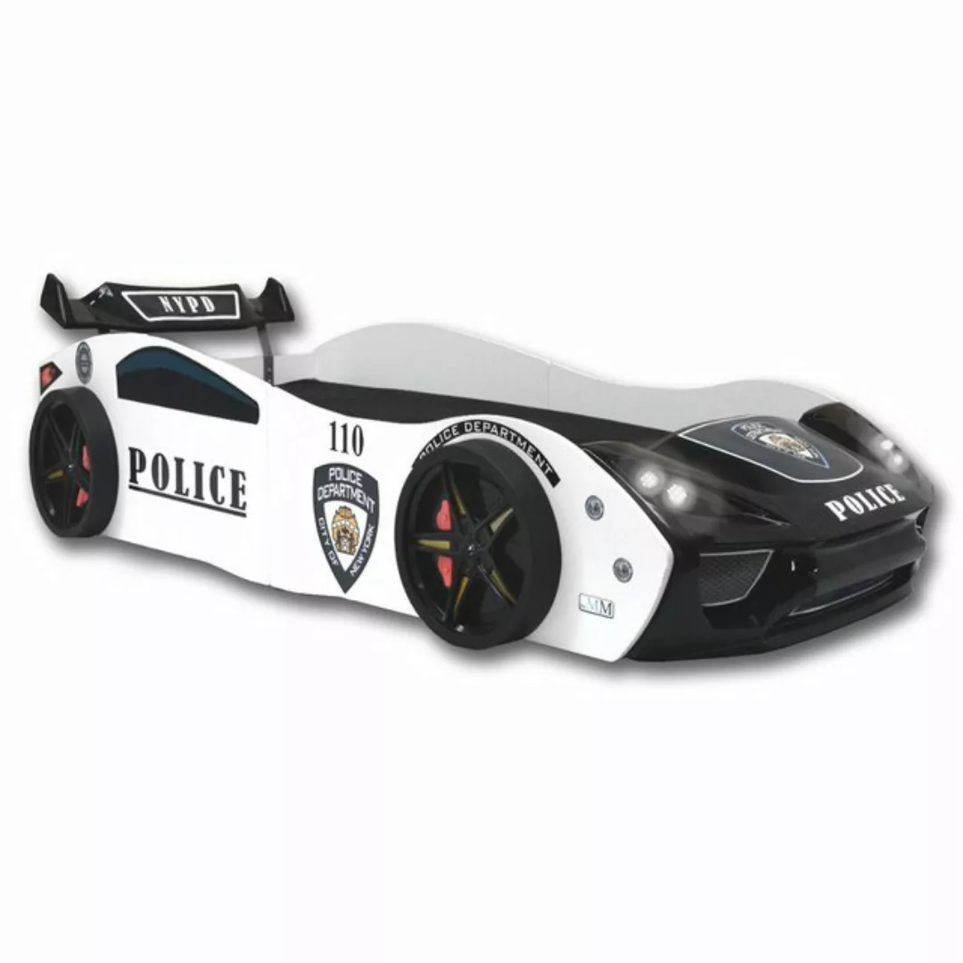 Aileenstore Autobett Police (inkl. Lattenrost LED Licht und Heckspoiler), K günstig online kaufen