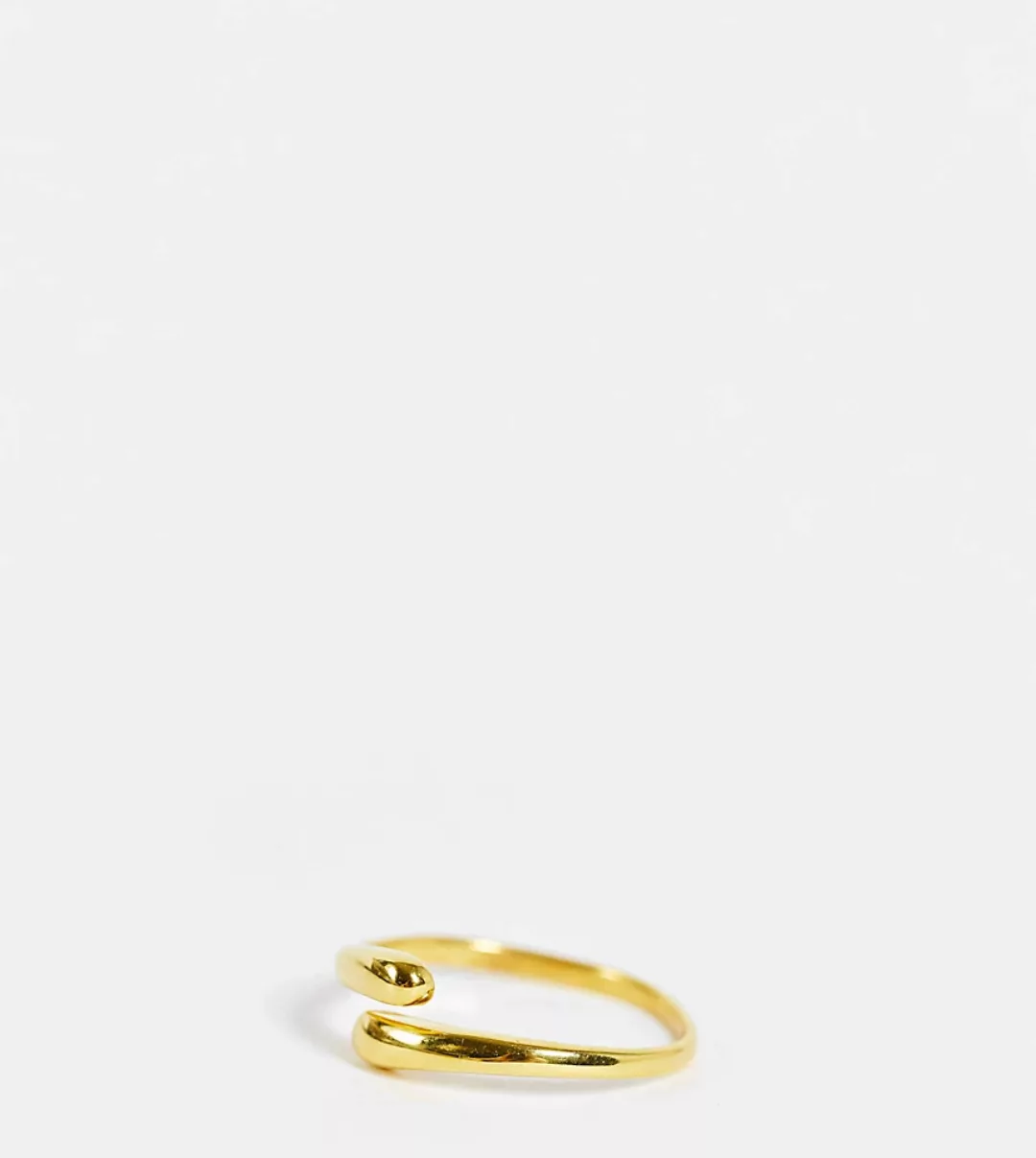 ASOS DESIGN – Vergoldeter Ring aus Sterlingsilber mit geschmolzenem Wickeld günstig online kaufen