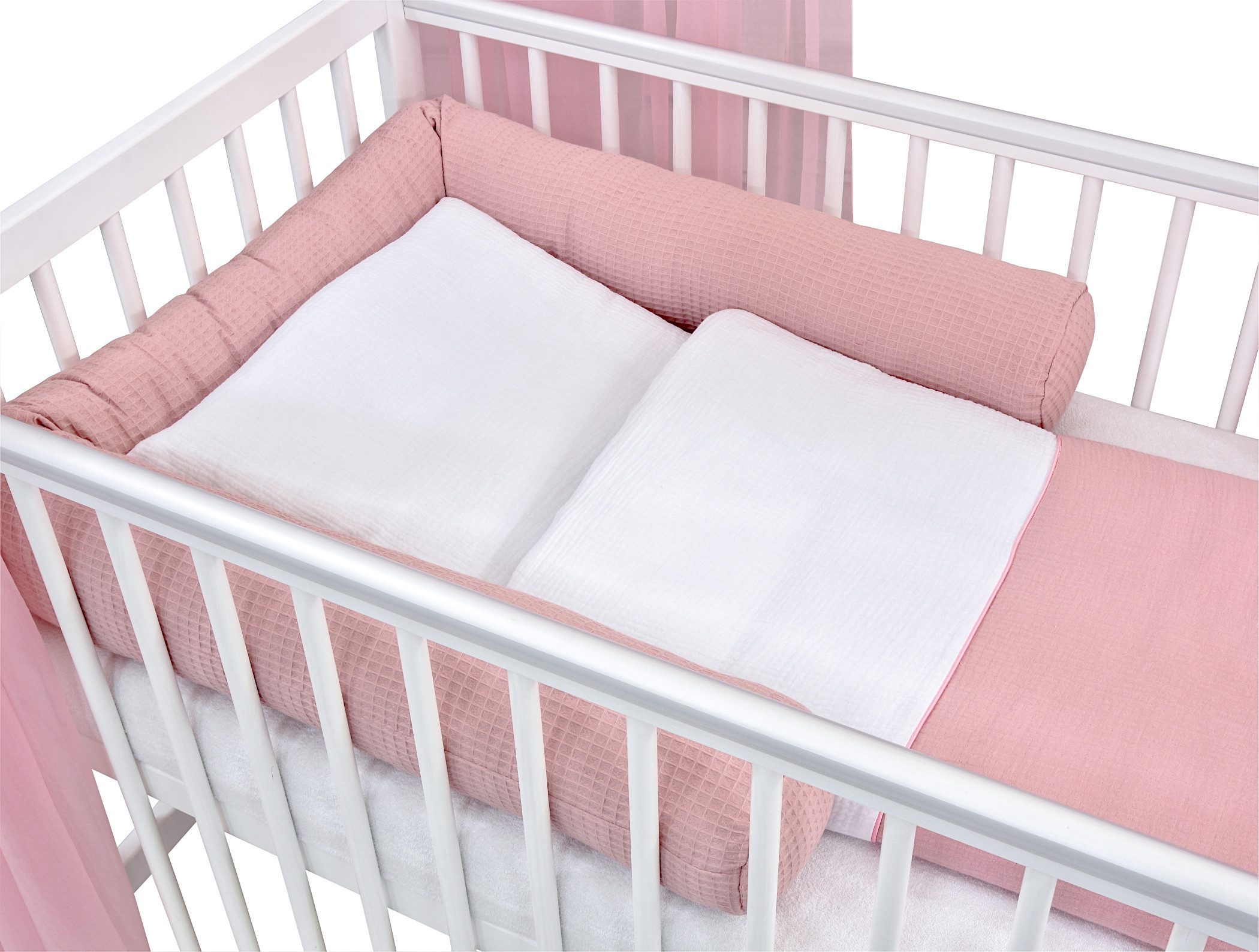 Baby-Delux Komplettbett Hausbett Babybett Komplettset Waffelpique, günstig online kaufen