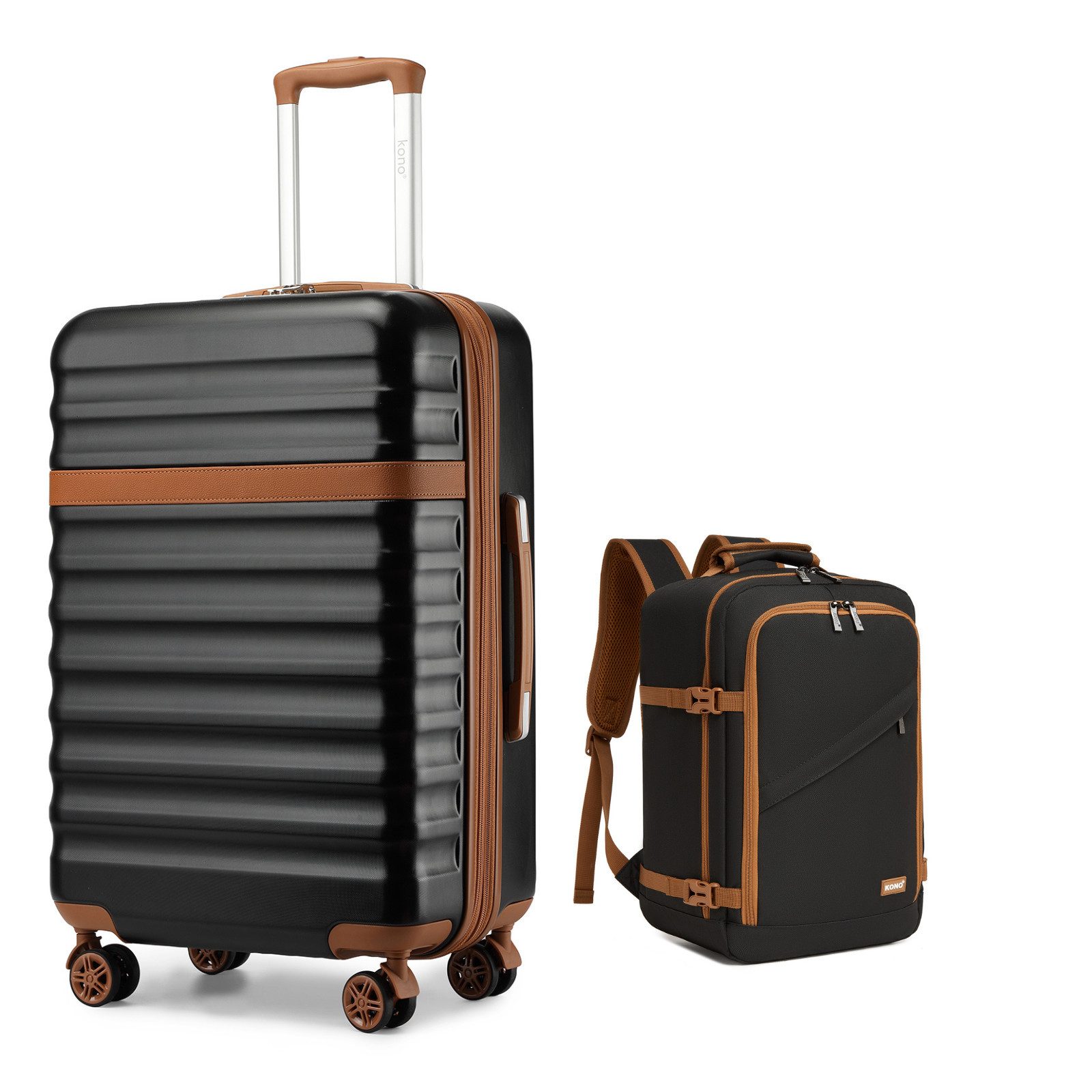 KONO Kofferset, Hartschalenkoffer (55/65/75 cm)+20L Kabinenrucksack günstig online kaufen