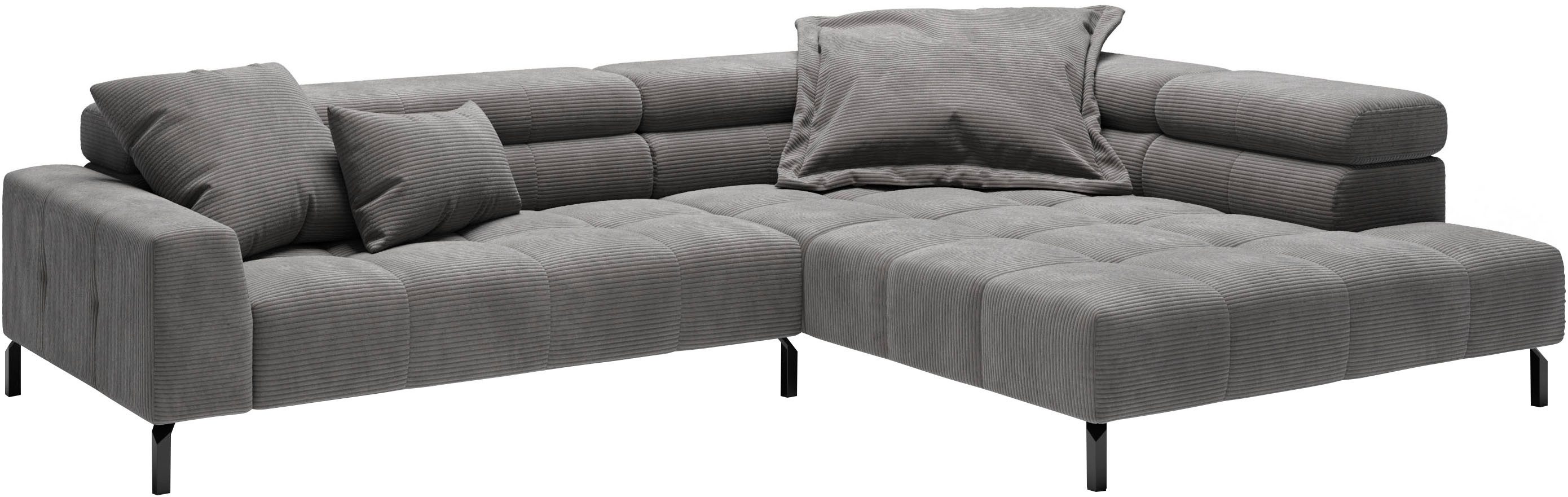 Places of Style Ecksofa "Cleveland, L-Form, incl. Kopfteilverstellung, Brei günstig online kaufen