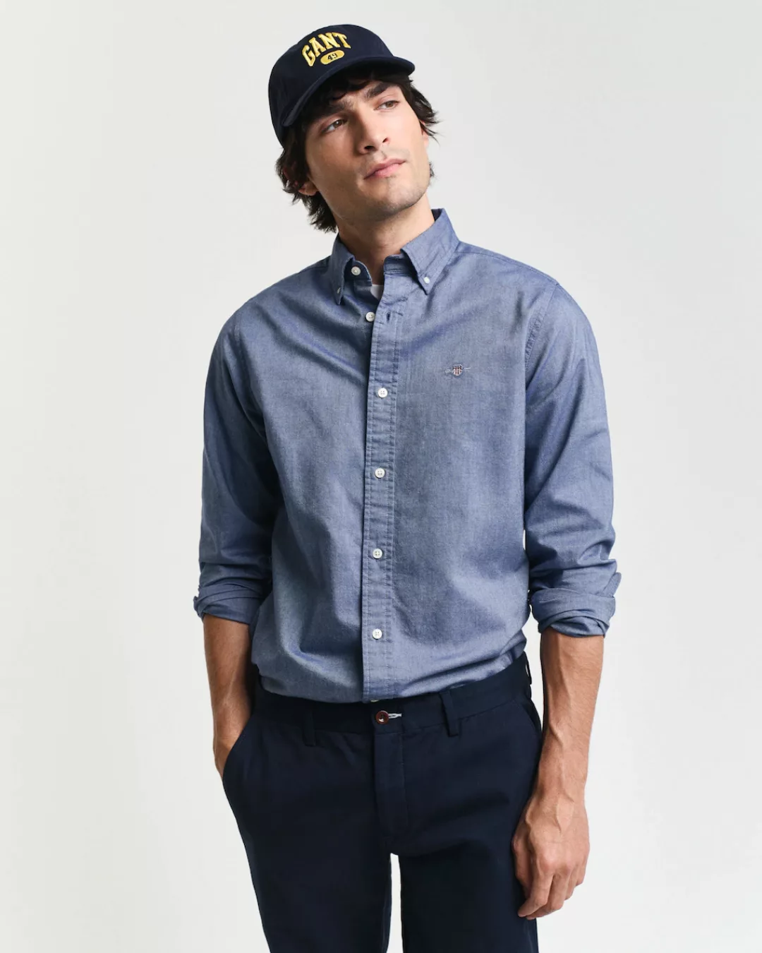 Gant Langarmhemd Slim Fit Oxford Hemd strukturiert langlebig dicker Oxford günstig online kaufen