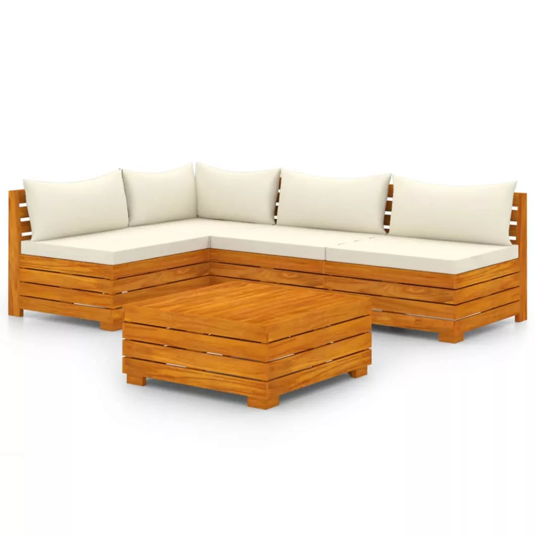 5-tlg. Garten-lounge-set Mit Kissen Massivholz Akazie günstig online kaufen