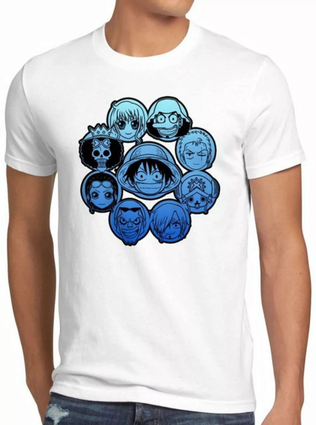 style3 Print-Shirt Herren T-Shirt Piratenbande Ruffy Zorro nami Sanji lysop günstig online kaufen