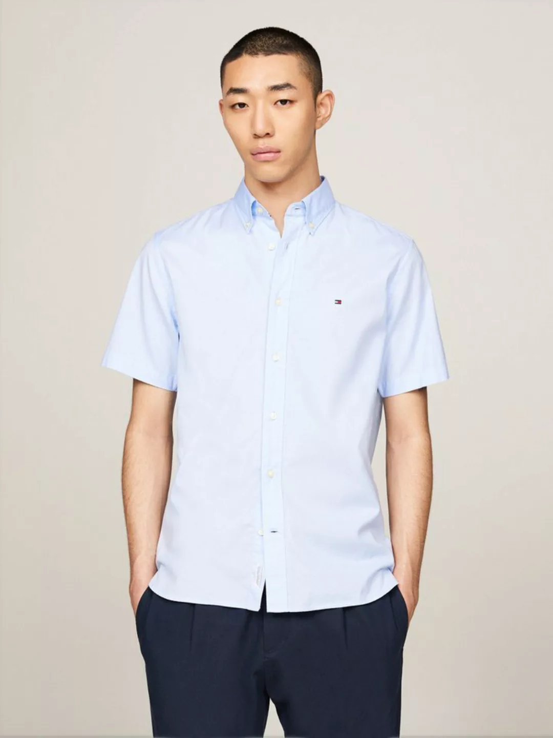 Tommy Hilfiger Kurzarmhemd FLEX POPLIN RF SHIRT S/S mit Hemdblusenkragen günstig online kaufen