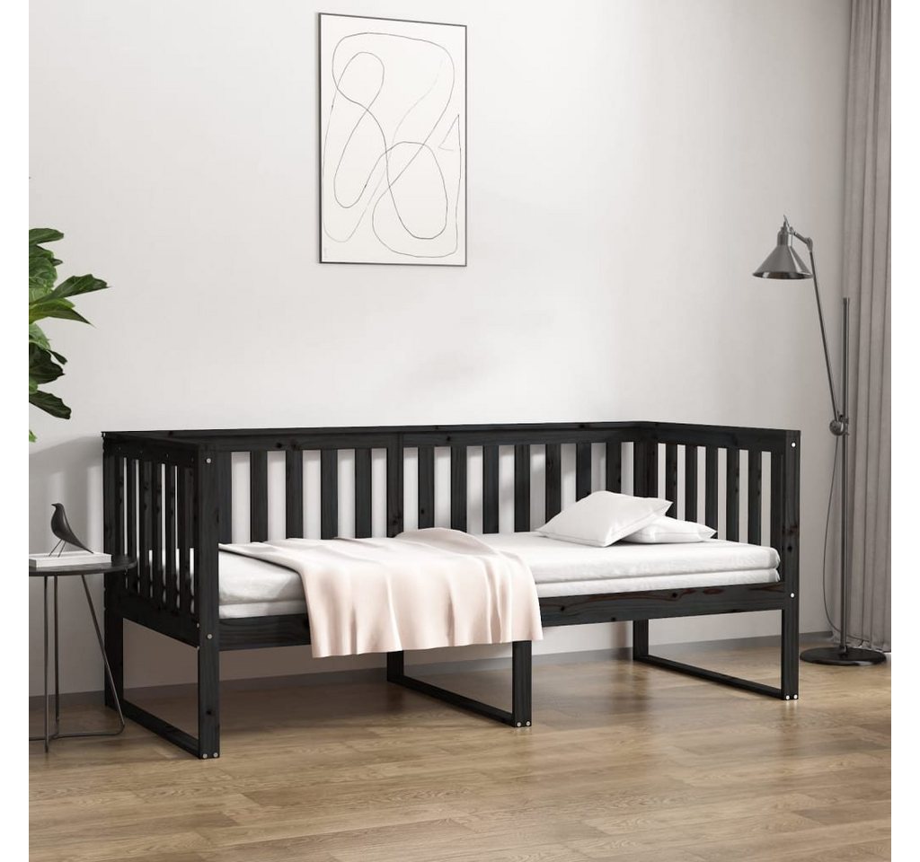 furnicato Bett Tagesbett Schwarz 90x190 cm Massivholz Kiefer günstig online kaufen