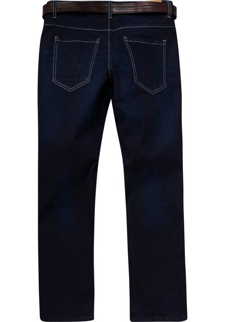 John Devin Straight-Jeans mit geradem Bein, Used-Waschung und Crinkle-Optik günstig online kaufen