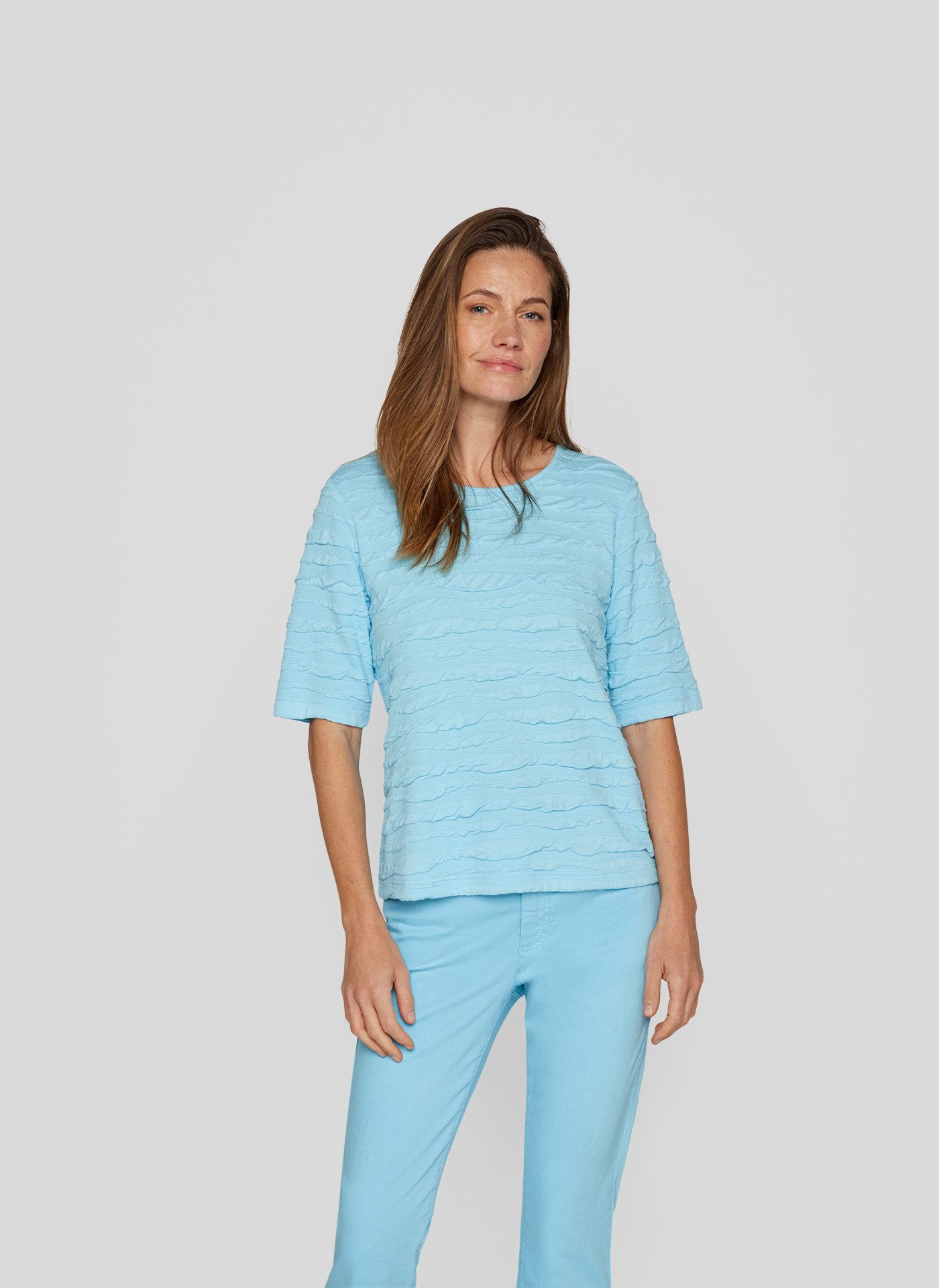 Rabe Rundhalsshirt, im Crincle-Look günstig online kaufen