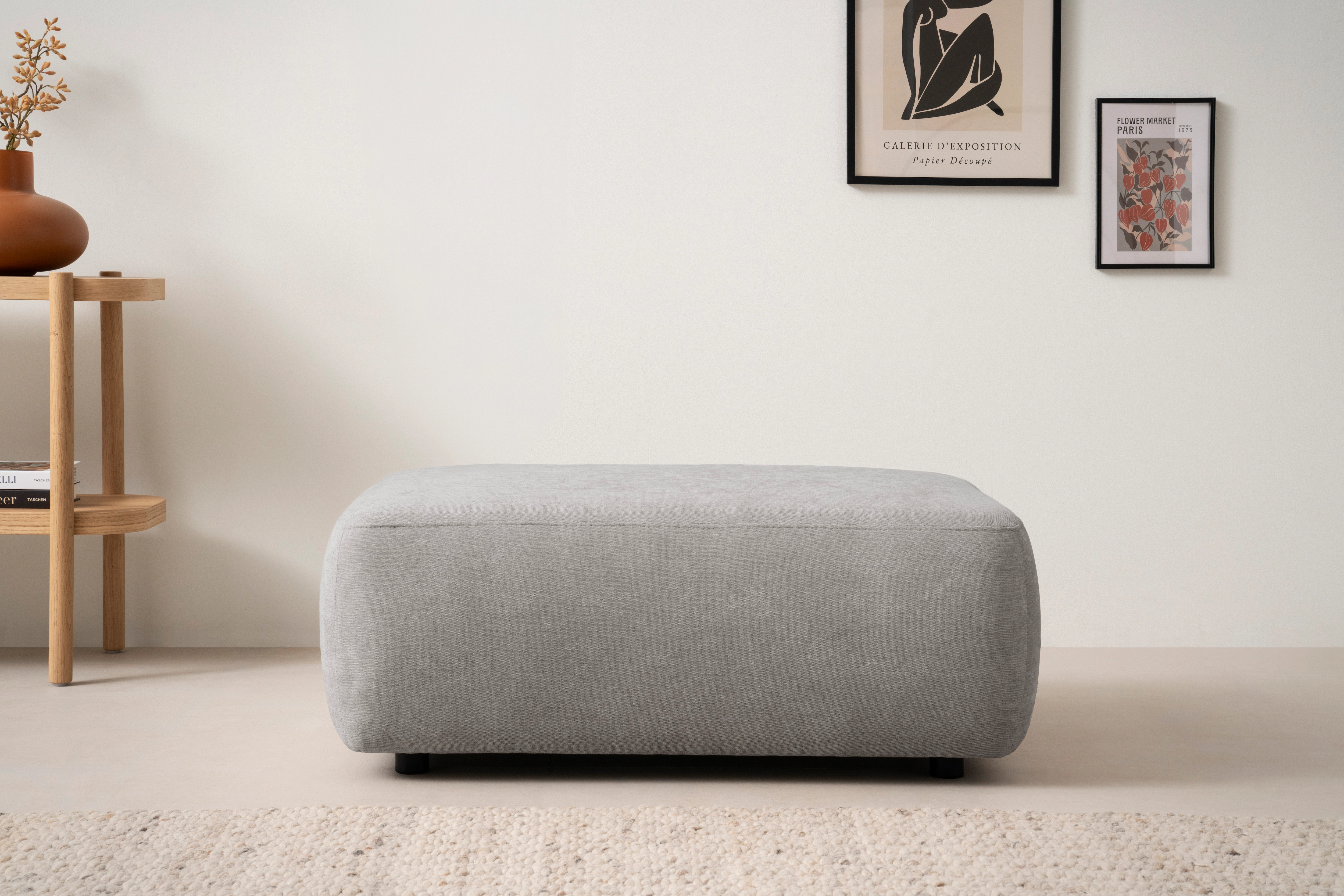 INOSIGN Polsterhocker "Torge, Hocker in Cord, Samtvelours oder Struktur", p günstig online kaufen