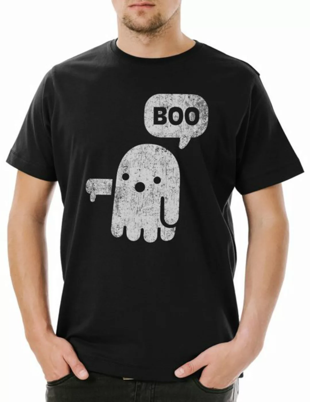 Urban Backwoods Print-Shirt Boo II Herren T-Shirt Spectre Fun Geist Ghost G günstig online kaufen