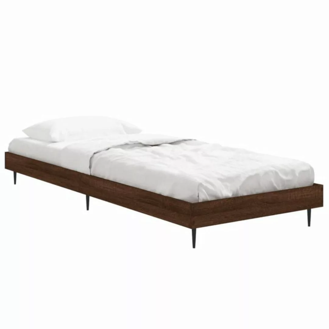 vidaXL Bett Bettgestell ohne Matratze Braun Eiche 75x190 cm Holzwerkstoff günstig online kaufen