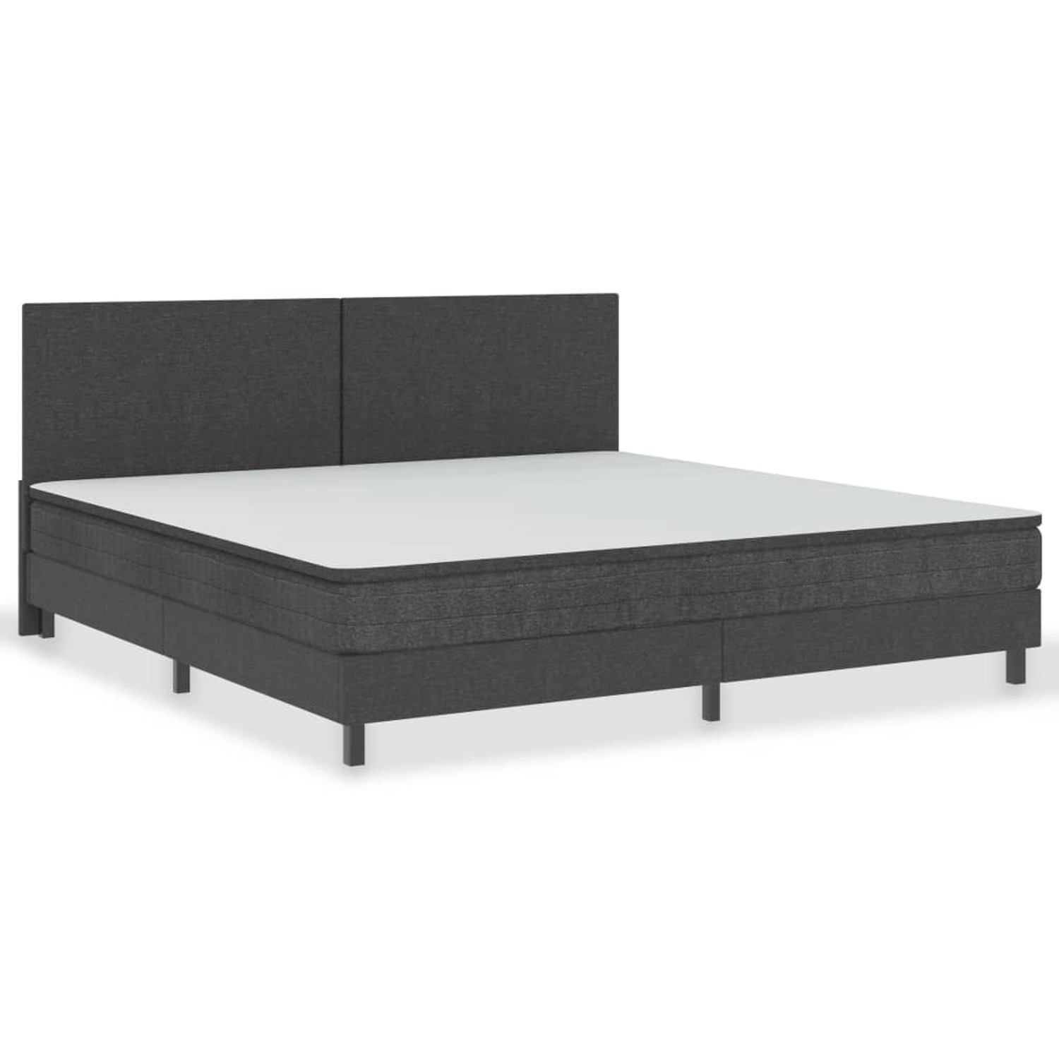 vidaXL Boxspringbett Boxspringbett Dunkelgrau Stoff 200x200 cm Doppelbett B günstig online kaufen