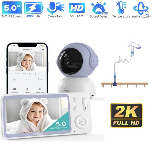 Boifun Babyphone Babyphone 720P mit Kamera 5 Zoll Baby Monitor, mit Kamera günstig online kaufen