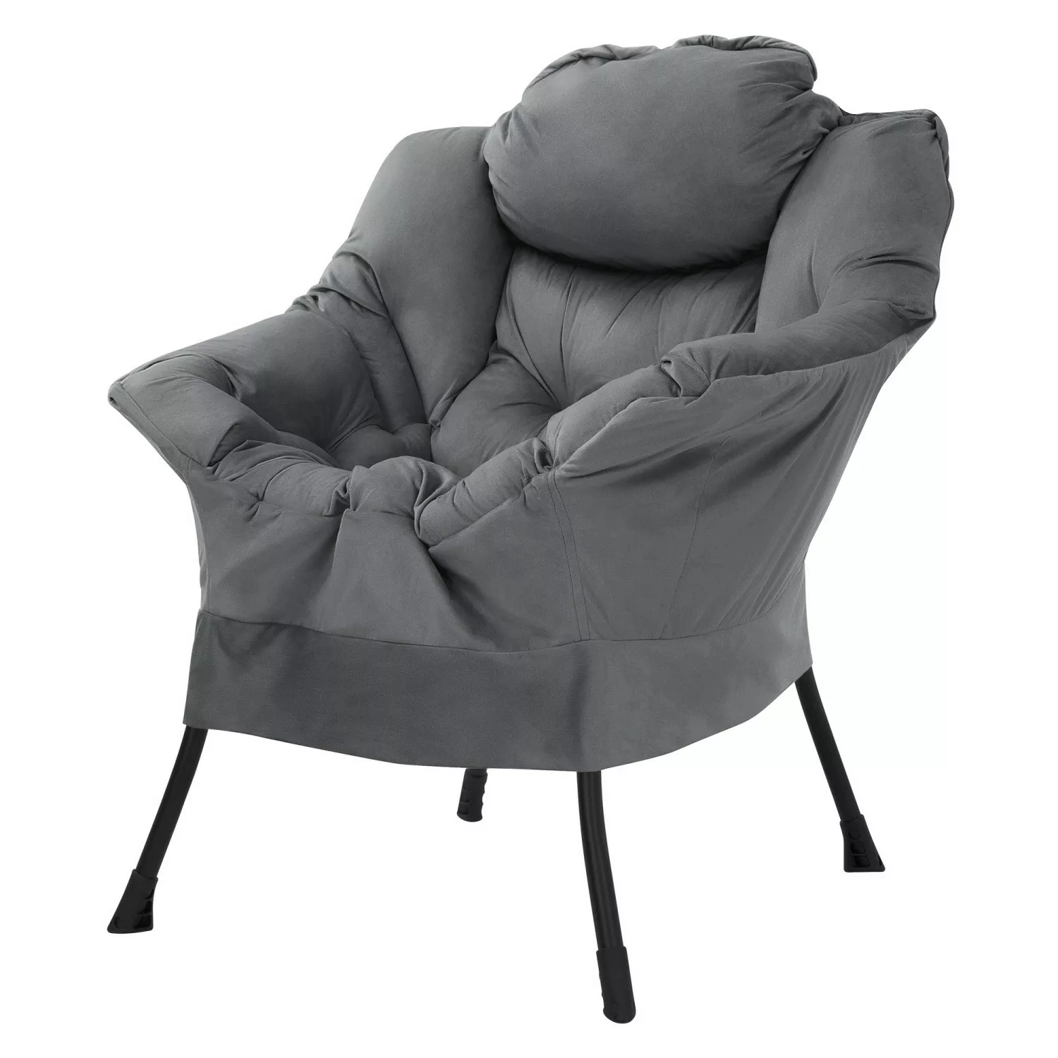 ML-Design Relaxsessel Anthrazit mit Armlehnen Kopfkissen und Seitentasche günstig online kaufen