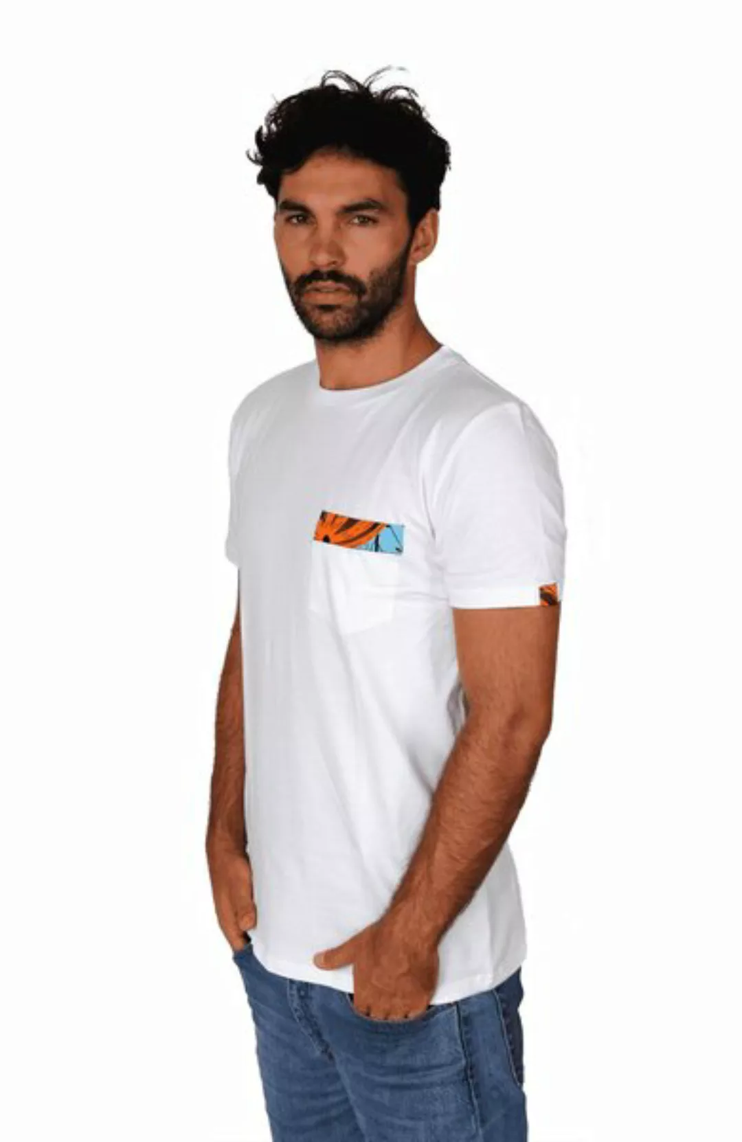 Bio T-shirt - Kitenge African Ethno Pocket - Unisex - Schwarz & Weiß - Maem günstig online kaufen