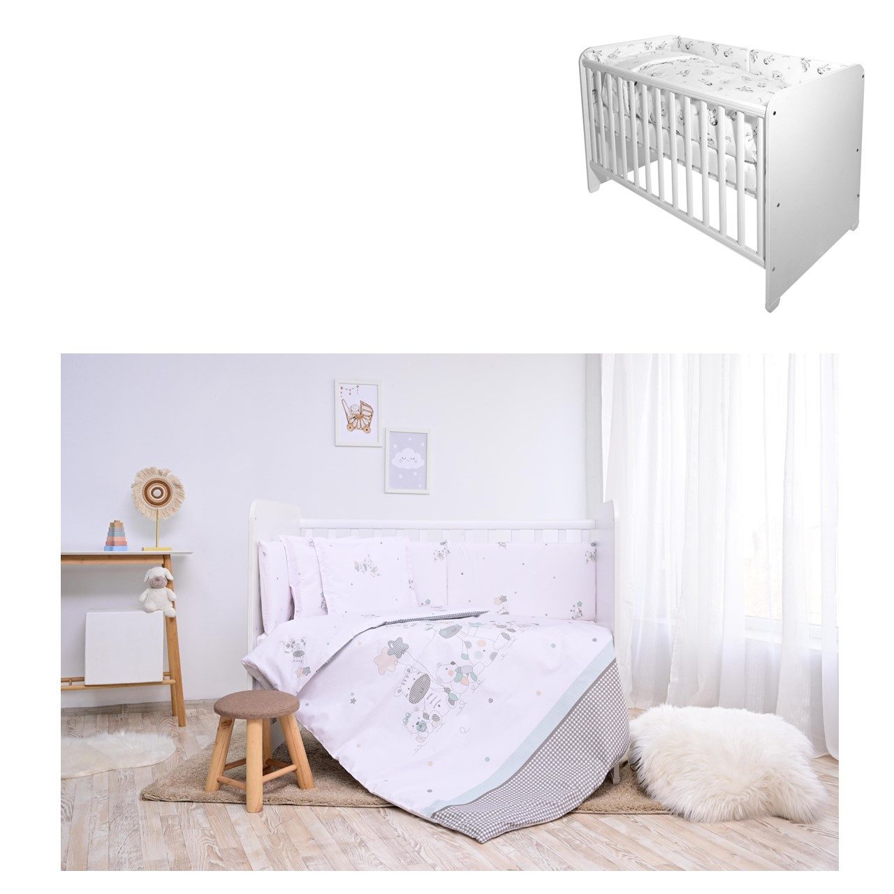 Lorelli Babybettwäsche Babybettwäsche Set Smile 6-tlg, günstig online kaufen