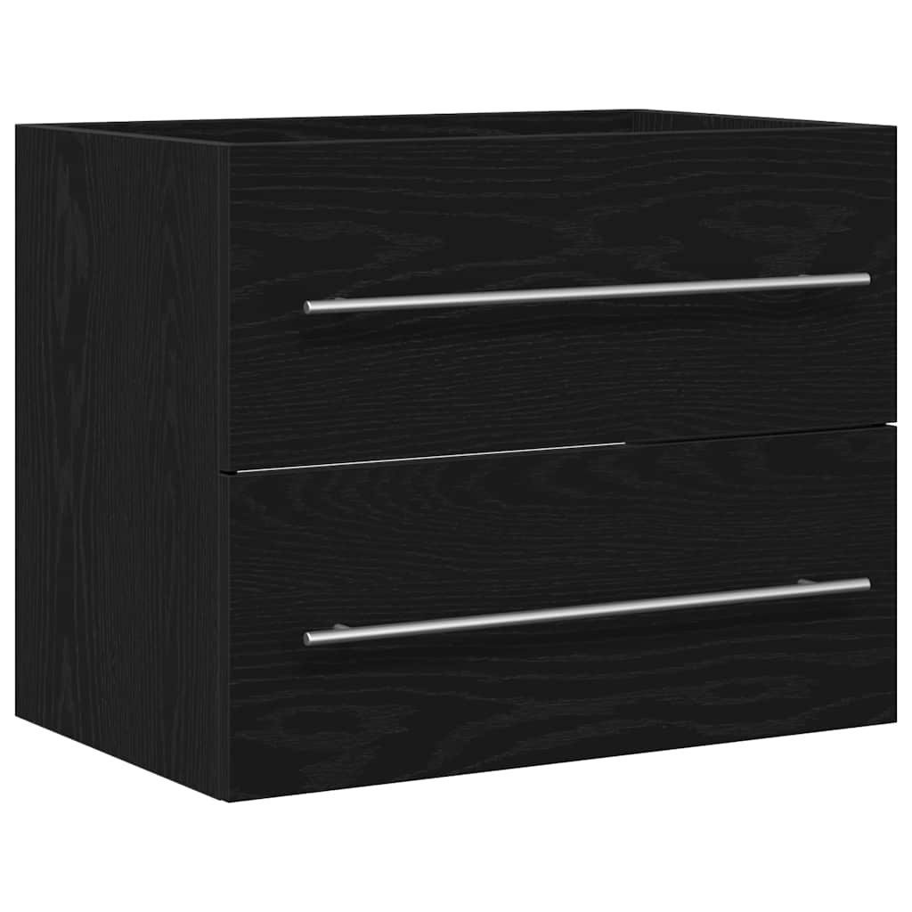 vidaXL Badezimmer-Set Waschbeckenunterschrank Schwarz Eichen-Optik 60x38,5x günstig online kaufen