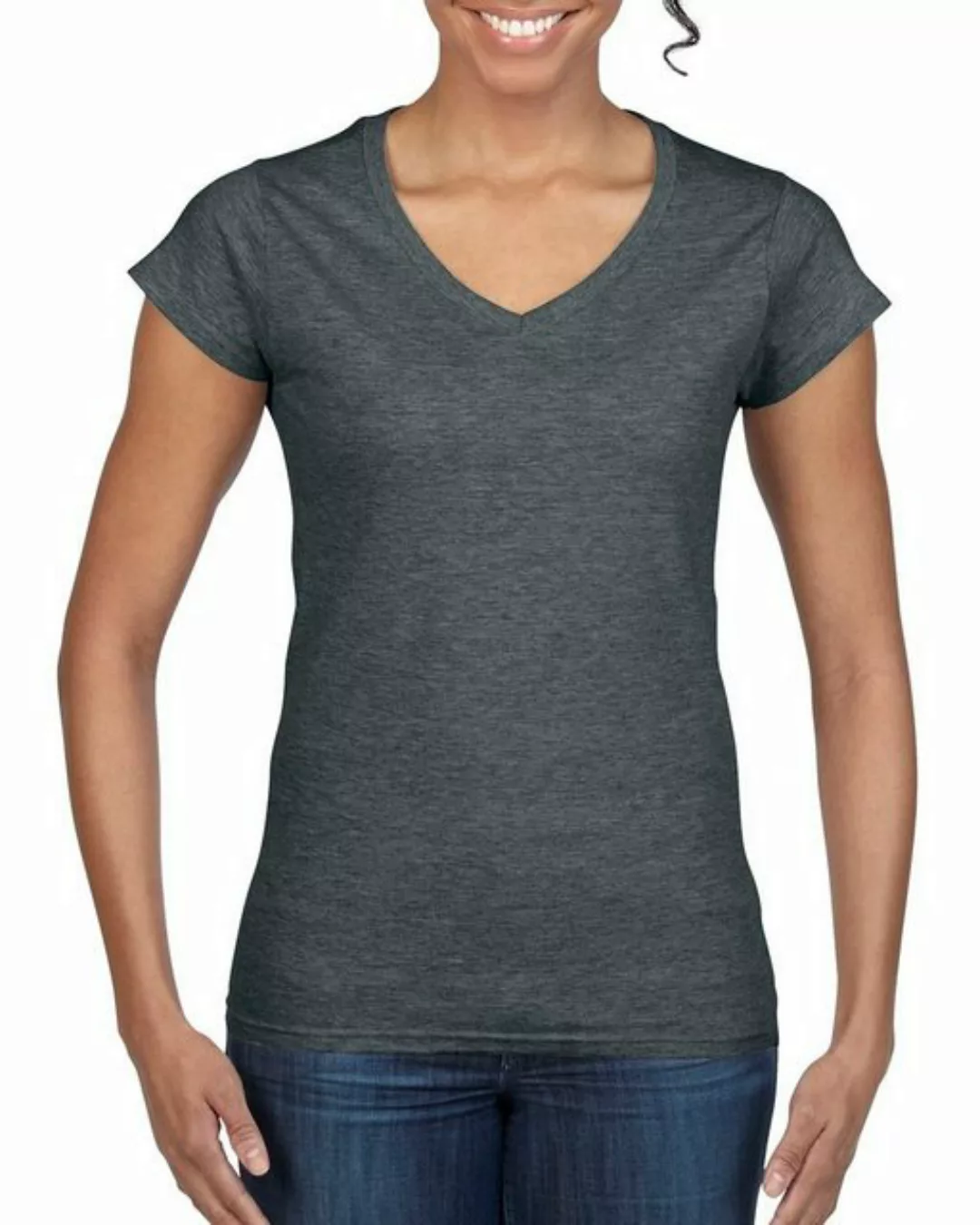 Gildan V-Shirt Gildan Damen T-Shirt V-Neck V-Ausschnitt Baumwolle Shirts La günstig online kaufen