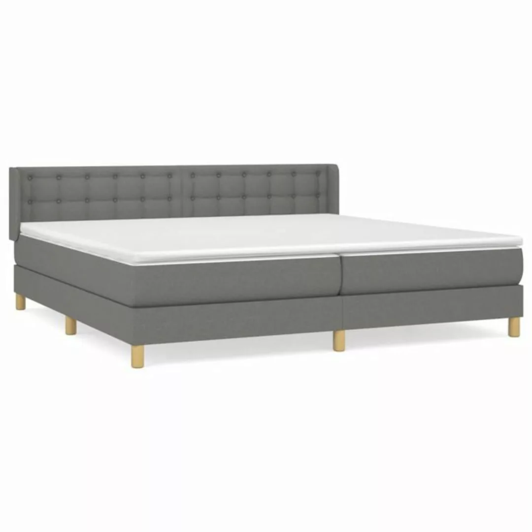 vidaXL Bettgestell Boxspringbett mit Matratze Dunkelgrau 160x200 cm Stoff B günstig online kaufen