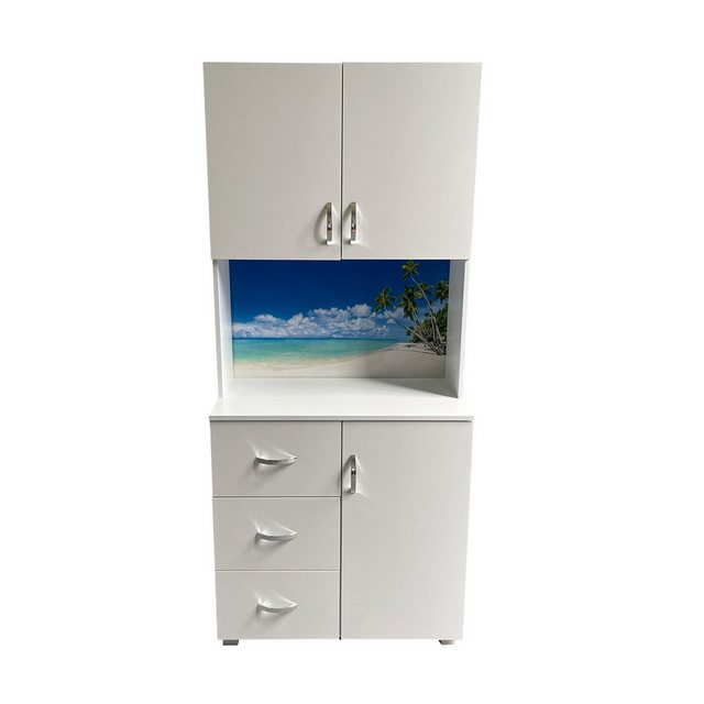 HTI-Living Hochschrank Badschrank Blanca Wellness Motiv Palmen (Stück, 1-St günstig online kaufen