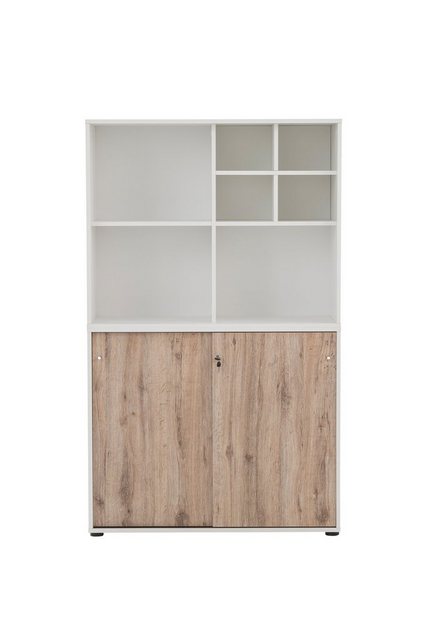 PROREGAL® Aktenschrank Möbelpartner Pigeon Set, Breite 100cm, Weiß/Eiche günstig online kaufen
